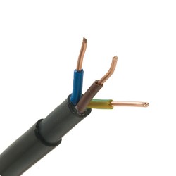 High Tuff 2.5mm 3 Core 1 Meter Black