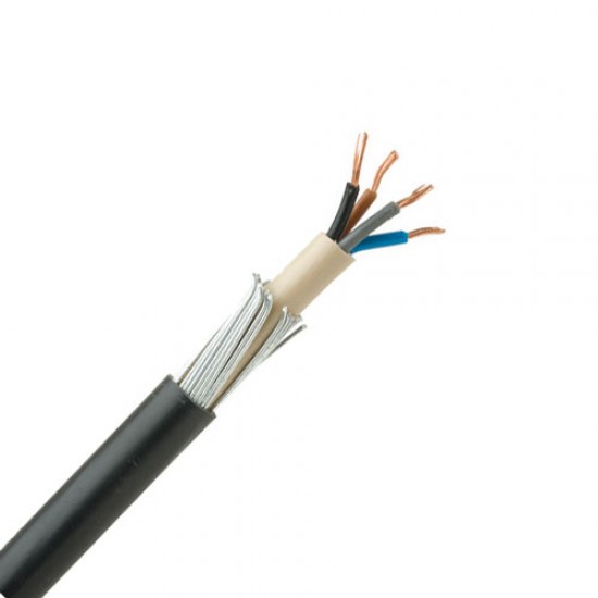 SWA Cable 1m 4 Core 6mm Black