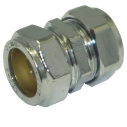 Chrome Compression Coupling 22mm