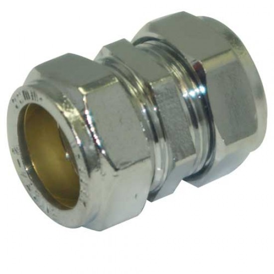 Chrome Compression Coupling 22mm