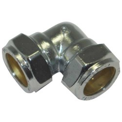 Chrome Compression Elbow 22mm