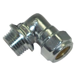 Chrome Compression Male Iron Elbow 15mm X 1/2