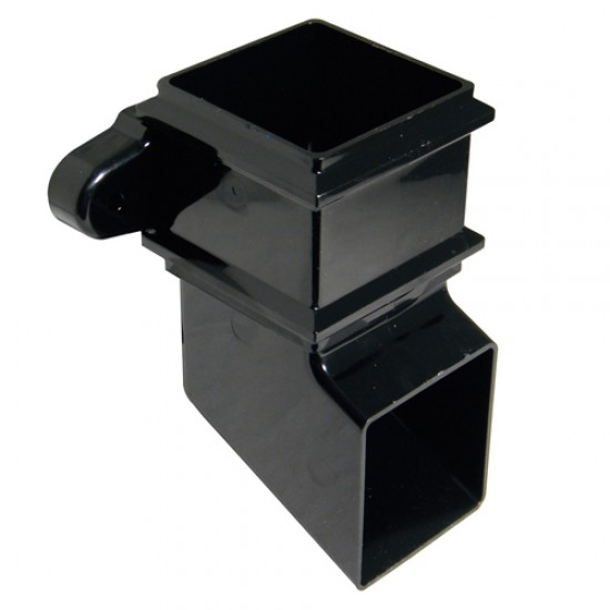 Floplast Downpipe SQ Shoe With Fixing Black