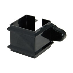 Floplast Downpipe SQ Pipe Clip With Fixing Black