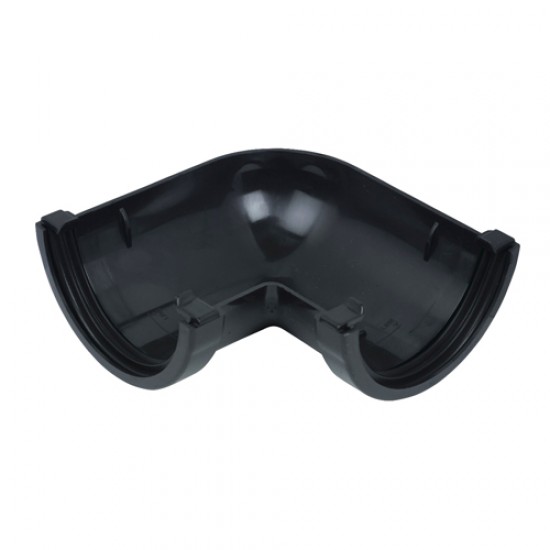 Floplast Half Round Gutter Angle 90Dg Black