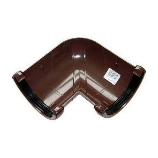 Floplast Half Round Gutter Angle 90Dg Brown