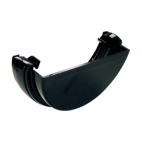 Floplast Half Round Gutter Stop End External Black