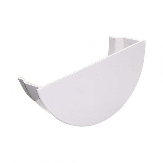 Floplast Half Round Gutter Stop End Internal White