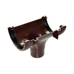 Floplast Half Round Gutter Running Outlet Brown