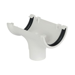 Floplast Half Round Gutter Running Outlet White