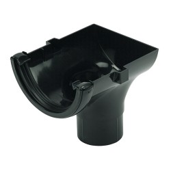 Floplast Half Round Gutter Stop End Outlet Black