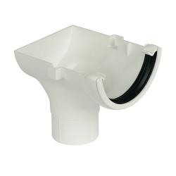 Floplast Half Round Gutter Stop End Outlet White