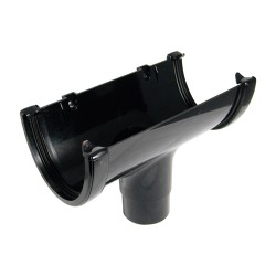 Floplast Hi-Cap Gutter Running Outlet Black
