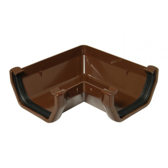 Floplast Square Line Gutter Angle 90Dg Brown