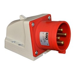 Industrial Wall Inlet Red 415V 32Amp 4Pin