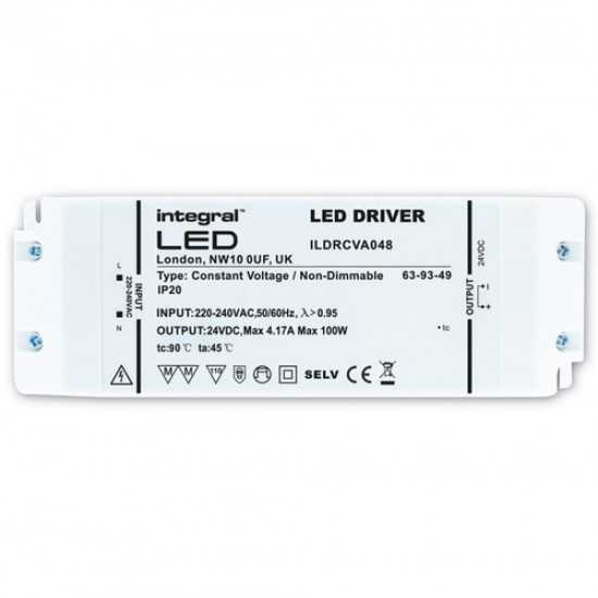 Integral 24V Constant Voltage Driver 100W Non - Di