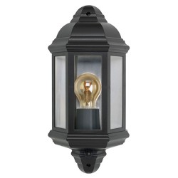 Retro Vintage Lantern Half Wall Black PIR