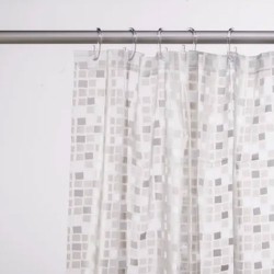 Croydex Shower Curtain Silver Mosaic