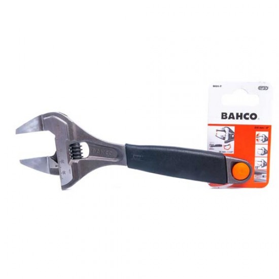 Bahco Adjustable Wrench 8 Inch Wide Angle Thin Jaw