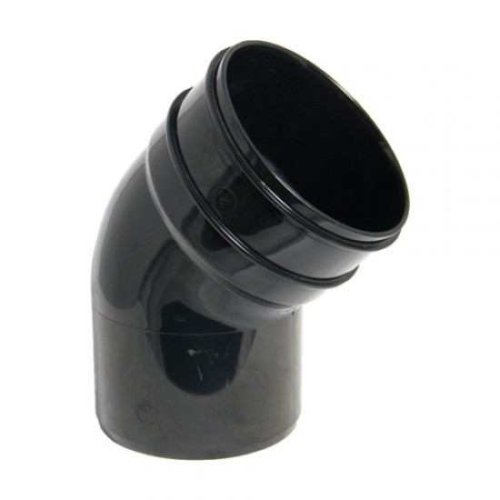 Floplast 110mm Solvent Bend 45 S/S Black