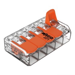 Wago 221 Compact Connector 6mm 41A 5 Port