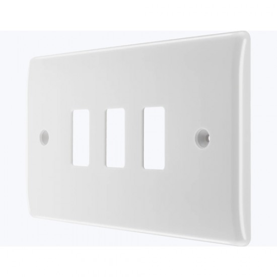 BG Nexus Grid Cover Plate 3G White