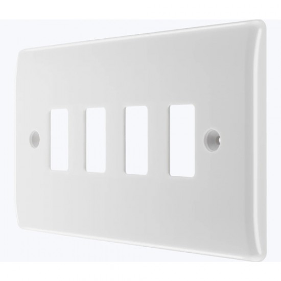 BG Nexus Grid Cover Plate 4G White
