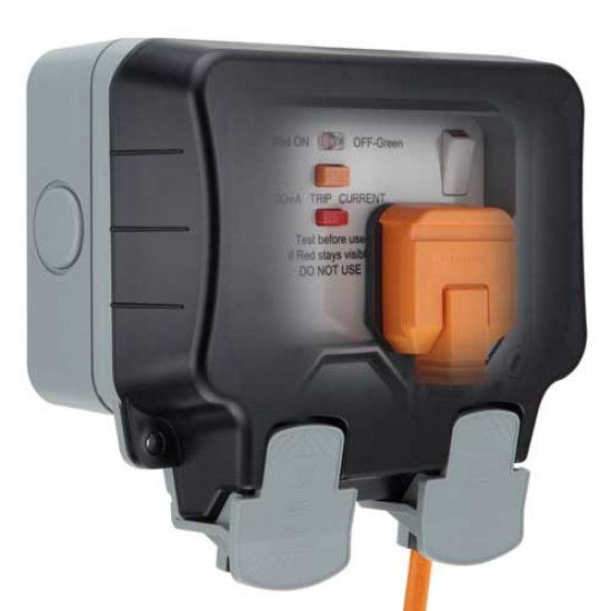 BG Storm Socket Switched Twin RCD IP66