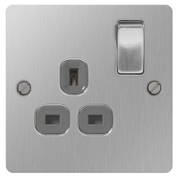 BG Flatplate Single Socket B/Steel
