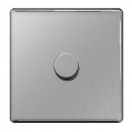 BG Screwless Dimmer 1G B/Steel