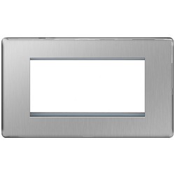 BG Screwless 4G Euro Plate B/Steel
