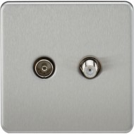 MLA Screwless Sat and TV Outlet B/Chrome
