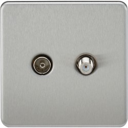 MLA Screwless Sat and TV Outlet B/Chrome