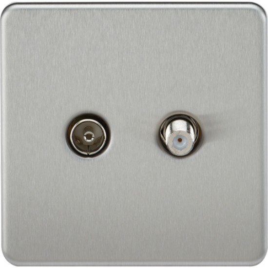 MLA Screwless Sat and TV Outlet B/Chrome