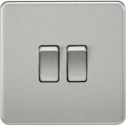 MLA Screwless 2G 2W Switch B/Chrome