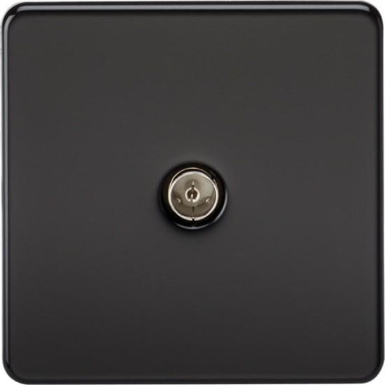 MLA Screwless TV Outlet Matt Black