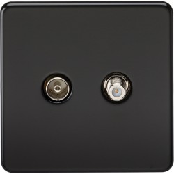 MLA Screwless Sat and TV Outlet Matt Black