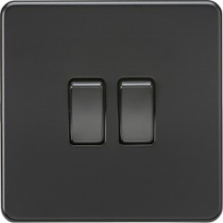 MLA Screwless 2G 2W Switch Matt Black