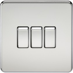 MLA Screwless 3G 2W Switch P/Chrome