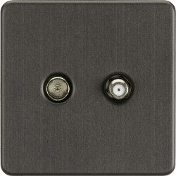 MLA Screwless Sat and TV Outlet Matt White
