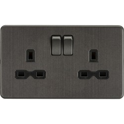 MLA Screwless Double Socket Matt White