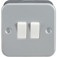 MLA Metal Clad Plate Switch 2G 2W