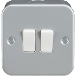 MLA Metal Clad Plate Switch 2G 2W