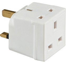 Adaptor 2 Way 13A Fused White