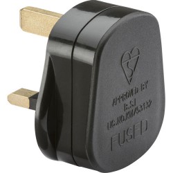 Plug Top Black 13Amp Fused
