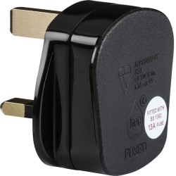 Plug Top Black 13Amp Fused Rough Use