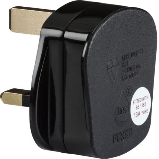 Plug Top Black 13Amp Fused Rough Use