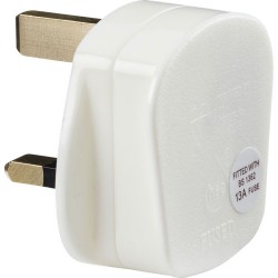 Plug Top White 13Amp Fused Rough Use