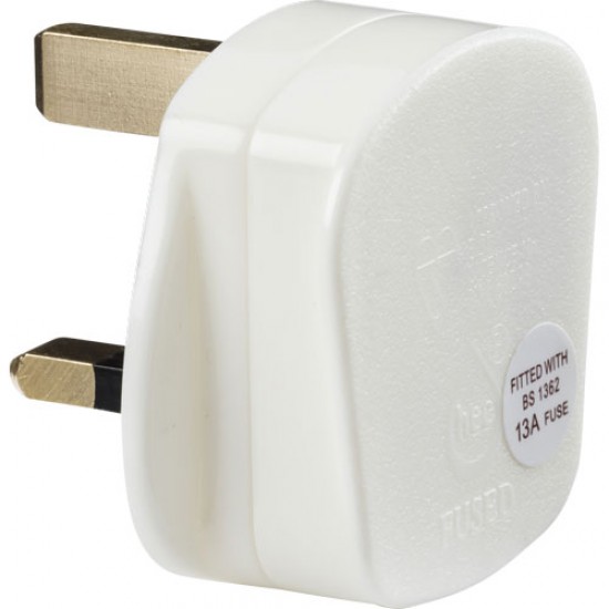 Plug Top White 13Amp Fused Rough Use