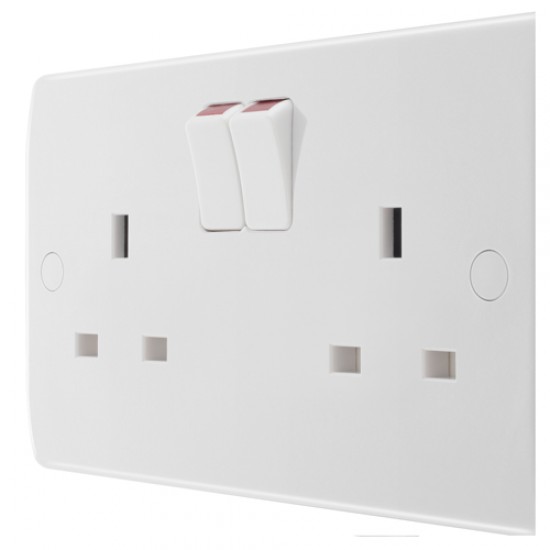 BG Curved Switched Socket Double 13Amp